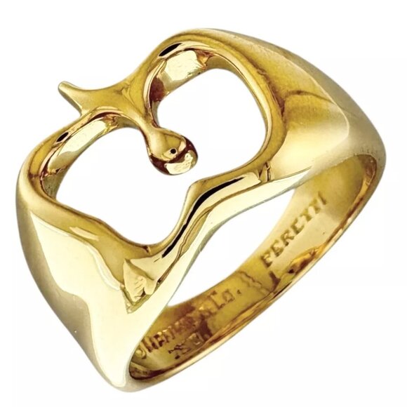 TIFFANY&Co. Ring US 6 1/8 EU52 K18 yellow gold Apple used - Picture 1 of 9
